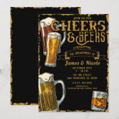 Bruiloft in de Cheer & Beers Gold Black Pub Bar Kaart (Voorkant / Achterkant)