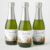 Bruiloft in de herfstige boslandschap sparkling wijnetiket (Flessen)