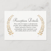 Bruiloft in de tuin Gouden Blad Krans Ontvangst Informatiekaartje (Voorkant)