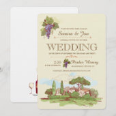 bruiloft in de wijnbouw kaart (Voorkant / Achterkant)