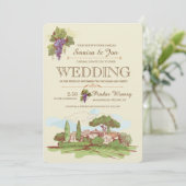 bruiloft in de wijnbouw kaart (Staand voorkant)