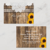 Bruiloft in een rustiek hout en kant - Receptie Informatiekaartje (Voorkant / Achterkant)