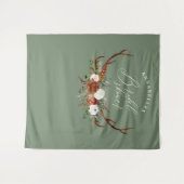 Bruiloft in groene terracotta bloemrijke rustieke  wandkleed (Voorkant (horizontaal))