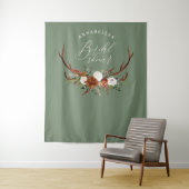 Bruiloft in groene terracotta bloemrijke rustieke  wandkleed (In situ)