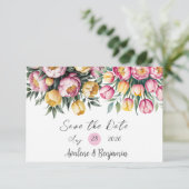 Bruiloft in Harmonie met Levendige Bloemen Save The Date (Staand voorkant)