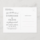 Bruiloft in het buitenland Bestemming opslaan van  Aankondigingskaart (Achterkant)