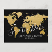 Bruiloft in het buitenland Bestemming opslaan van  Aankondigingskaart (Voorkant)