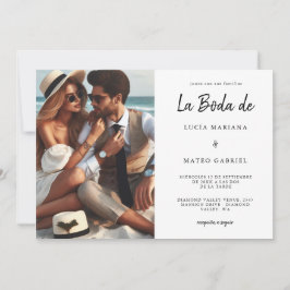 Bruiloft in het Spaans | Kalligrafie La Boda de Ph Kaart