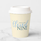 Bruiloft in het wolken script blauwe baby shower papieren bekers (Voorkant)