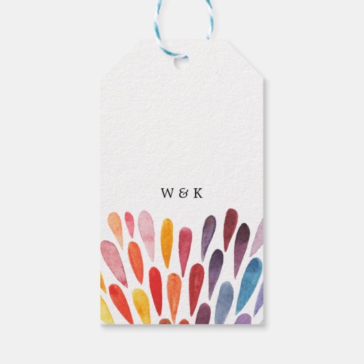 Bruiloft in Kleurrijke Regenboog Cadeaulabel (Achterkant)