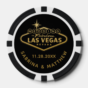 Bruiloft in Las Vegas Sign Casino Favor Poker Chips