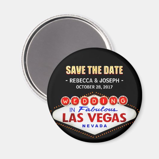 Bruiloft in Las Vegas Teken - Neon Save the Date Magneet (Voorkant / Achterkant)