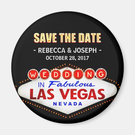Bruiloft in Las Vegas Teken - Neon Save the Date Magneet (Voorkant)