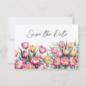 Bruiloft in Levendige Bloem Harmonie Save The Date (Achterkant)
