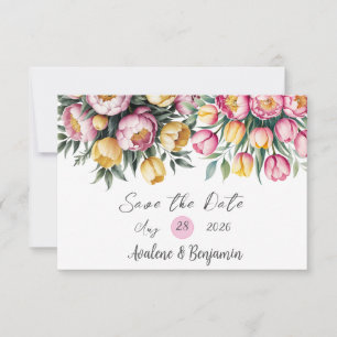 Bruiloft in Levendige Bloem Harmonie Save The Date