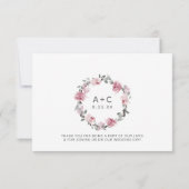 bruiloft in Lieu van Favors Dusty Roos Mauve Bedankkaart (Achterkant)