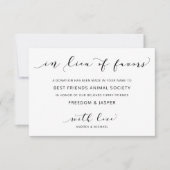 bruiloft in Lieu van liefdadigheidsdonatie Bedankkaart (Voorkant)