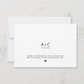 bruiloft in Lieu van liefdadigheidsdonatie Bedankkaart (Achterkant)