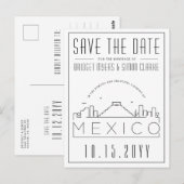 Bruiloft in Mexico Skyline Save the Date Briefkaart (Voorkant / Achterkant)