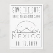 Bruiloft in Mexico Skyline Save the Date Briefkaart (Voorkant)