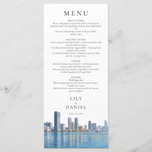 Bruiloft in Miami met uitzicht op de skyline in wa Menu (Voorkant)