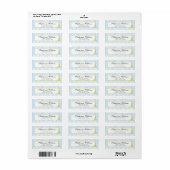 Bruiloft in Parijs Blauw Damask Retouradres Label (Full Sheet)