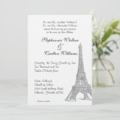 Bruiloft in Parijs Uitnodiging (Staand voorkant)