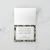 Bruiloft in Parijs Zwart Damask Dank u kaart (Binnen)