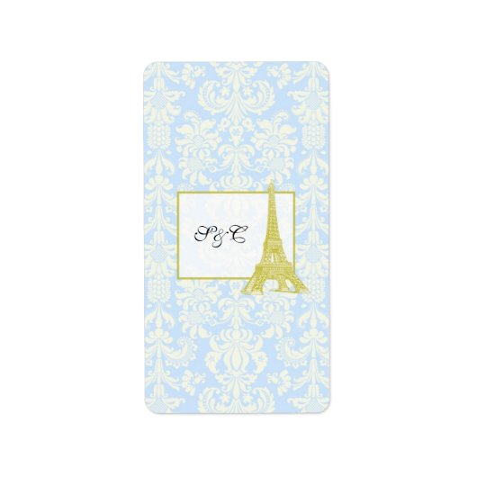 Bruiloft in Paris Black Damask Hershey's Wrapper Etiket (Voorkant)