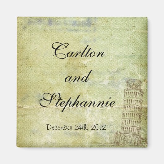 Bruiloft in Pisa Magnet Favor (Voorkant)
