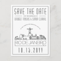 Bruiloft in Rio, Brazilië Skyline Save the Date