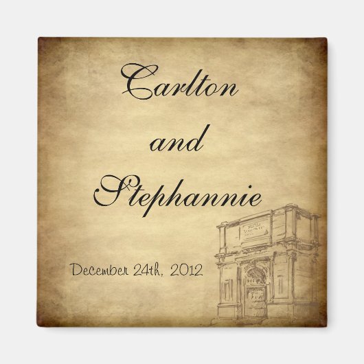 Bruiloft in Rome Magnet Favor (Voorkant)