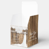 Bruiloft in rustieke hout * wit kant ontwerp bedankdoosjes (Geopend)