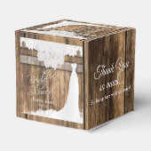 Bruiloft in rustieke hout * wit kant ontwerp bedankdoosjes (Achterkant)