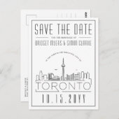 Bruiloft in Toronto, Canada Skyline Save the Date Briefkaart (Voorkant / Achterkant)