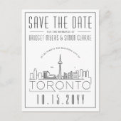 Bruiloft in Toronto, Canada Skyline Save the Date Briefkaart (Voorkant)