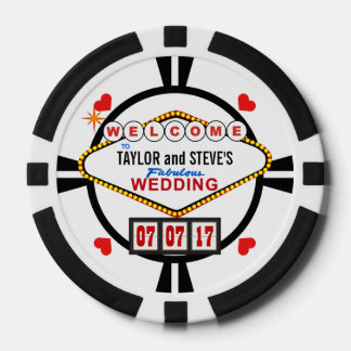 Bruiloft in Vegas Casino Favor Poker Chips