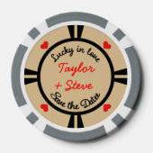 Bruiloft in Vegas Casino Favor Poker Chips (Achterkant)