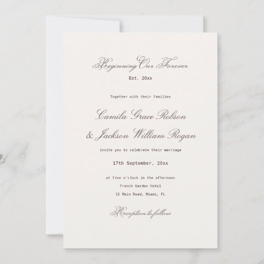 Bruiloft in zwart kaart (Voorkant)