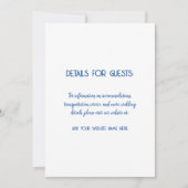 Bruiloft informatie Gasten Blauw Wit 2024 Kaart (Voorkant)