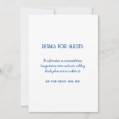 Bruiloft informatie Gasten Blauw Wit Trendy Kaart (Voorkant)