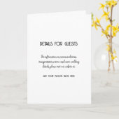 Bruiloft Informatie Gasten Zwart Wit 2024 Kaart (Gele Bloem)