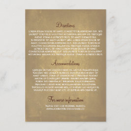 Bruiloft informatie kaarten met eiken boom