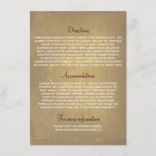 Bruiloft informatie kaarten met eiken boom (Voorkant)