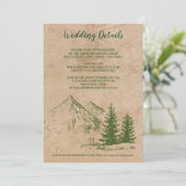 Bruiloft Informatiekaart Rustieke Berg Scène Kaart (Staand voorkant)