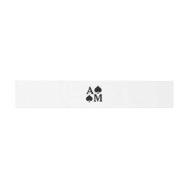 Bruiloft Initialen Black Spades Belly Band Uitnodigingen Wikkel