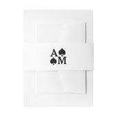 Bruiloft Initialen Black Spades Belly Band Uitnodigingen Wikkel (Voorkant Voorbeeld)