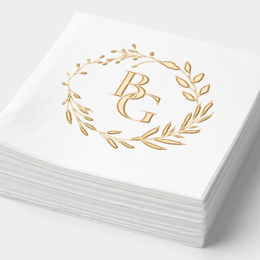 Bruiloft initialen folie servetten (Detail)