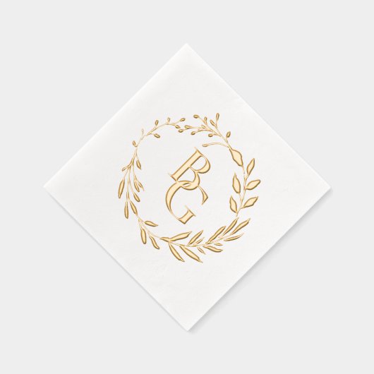 Bruiloft initialen folie servetten (Rechts)