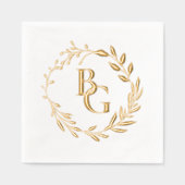 Bruiloft initialen folie servetten (Voorkant)